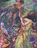 Sea Green Mermaids Collage Sheet