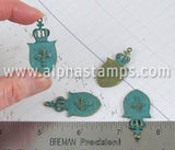 Patina Fleur with Crown Shield Pendant