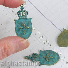 Patina Fleur with Crown Shield Pendant