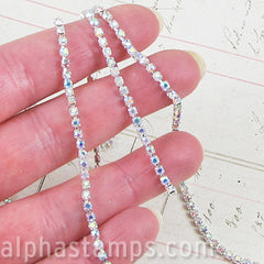 2.5mm Rhinestone Chain - Aurora Borealis - SOLD OUT