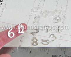 Silver Number Charms Set - 0-12*