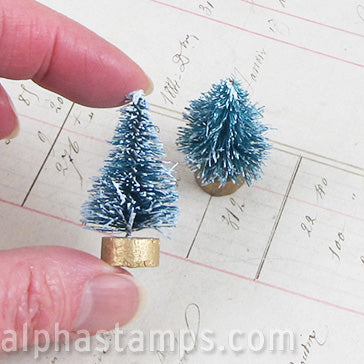 Frosted Mini Green Sisal Trees