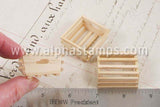 Set of Wooden Crates with Slats*