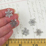Antique Silver Snowflakes - Set of 5