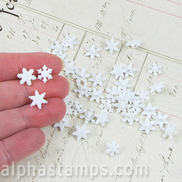 Tiny White Snowflake Buttons