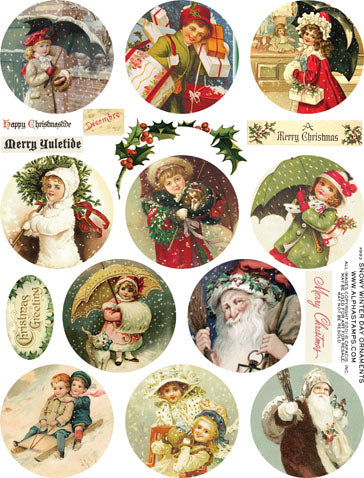 Snowy Winter Day Ornaments Collage Sheet