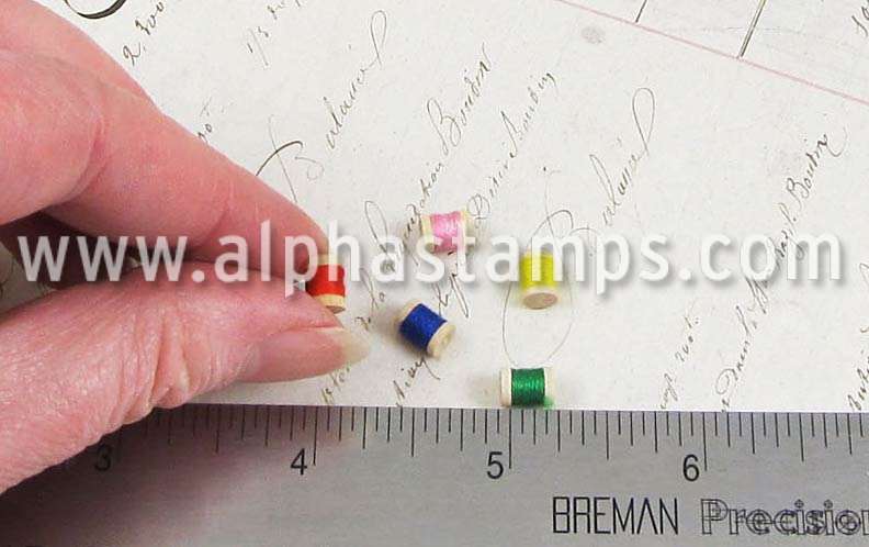 Tiny Thread Spools - Set of 5 | Alpha Stamps