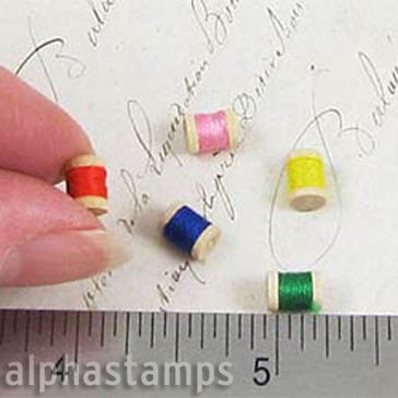 Tiny Thread Spools - Set of 5 | Alpha Stamps
