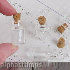 Square Glass Bottle with Cork*