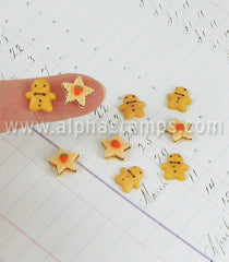 Tiny Resin Christmas Star Cookie Cabochons