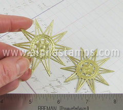 Large Gold Dresden Star Rosettes