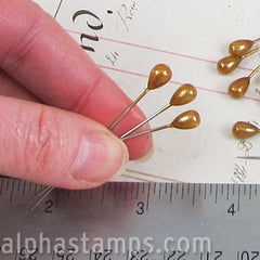 Pear-Shaped Pearl Stick Pins - Gold - SOLD OUT