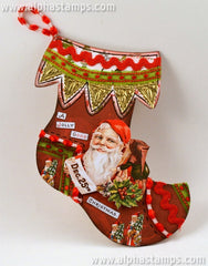 Christmas Stocking Stripes Collage Sheet