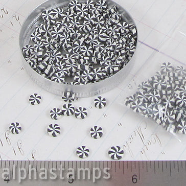 Black & White Swirl Candy Polymer Clay Slices