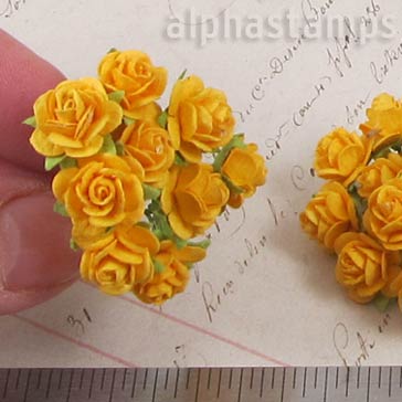 Tiny Paper Roses - Tangerine Yellow