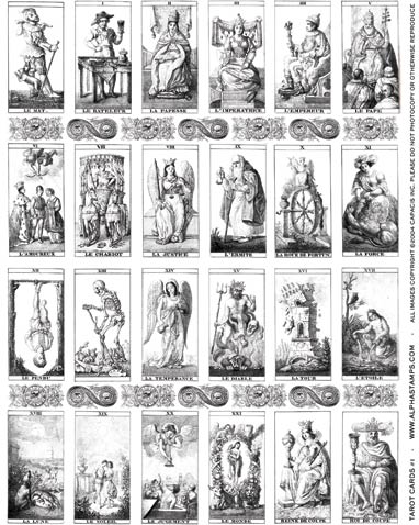 Italian Tarot Cards Collage Sheet