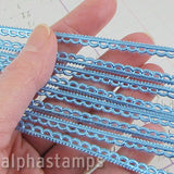 Thin Looped Dresden Borders - Light Blue
