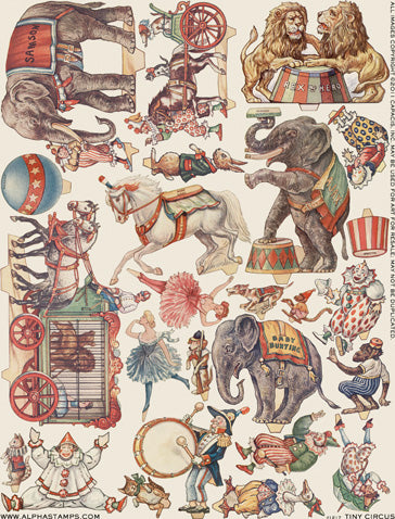 Tiny Circus Collage Sheet