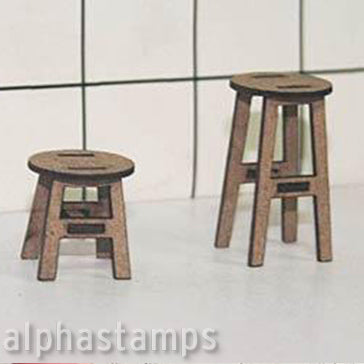 Set of Stools - Half Inch Scale