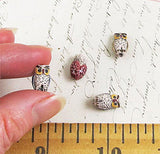 Small Ceramic Horned Owl Bead