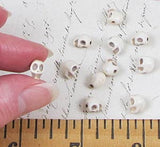 Tiny White Turquoise Skull Beads