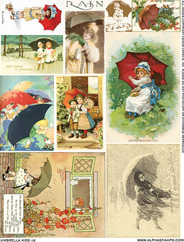 Umbrella Kids #2 Collage Sheet