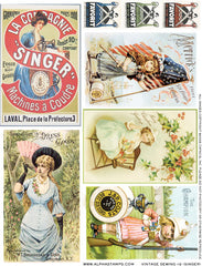 Vintage Sewing #2 (Singer) Collage Sheet