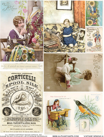 Vintage Sewing #5 Collage Sheet