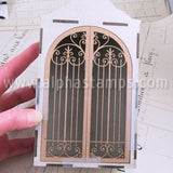 Wrought Iron Gate for Arched Shrine Shadowbox
