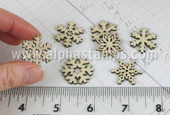 1 Inch Unfinished Wooden Snowflake Mix