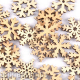 1 Inch Unfinished Wooden Snowflake Mix