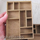 Mini Wooden Printer's Type Tray Shadowbox