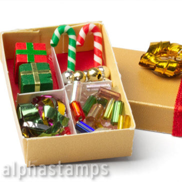 Box of Christmas Decorations