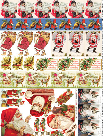 Christmas Stocking Stripes Collage Sheet
