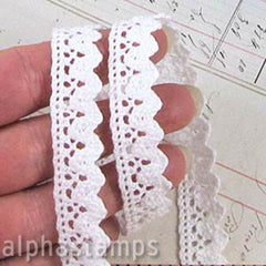 5/8 inch White Zig-Zag Cotton Lace - SOLD OUT